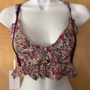 Rose Velvet, Multicolor Floral Top, L, NWT